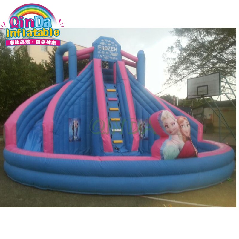 Wave Inflatable Kids Slides With Small Pool Children Water Slide Pool Inflatable
