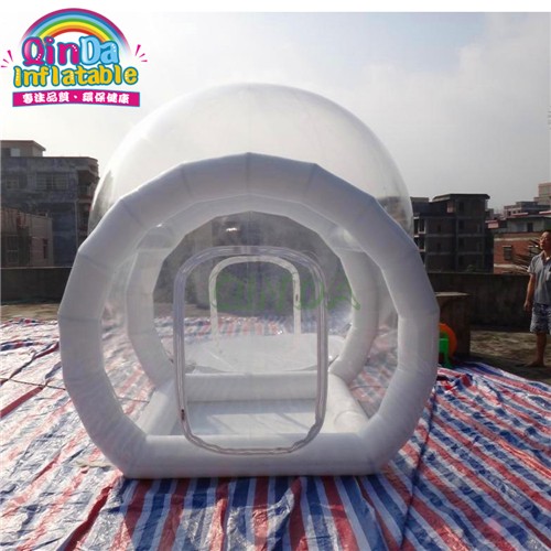 Clear inflatable bubble tent with tunnel