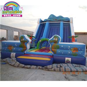 Funny backyard inflatable dry slide game for kids cheap double lane inflatable slide