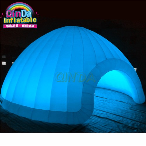 High quality White inflatable igloo, LED inflatable dome tent