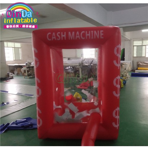 Inflatable Cash Cube / Inflatable Money Catching Grab Machine Booth For Sale