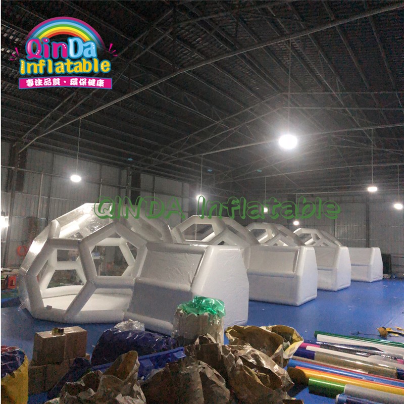 Outdoor Inflatable Crystal bubble tent / Inflatable Football Shape Dome House/ Inflatable Hotel Bubble Lodge Tent