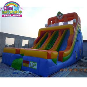 Funny backyard inflatable dry slide game for kids cheap lane inflatable clown slide