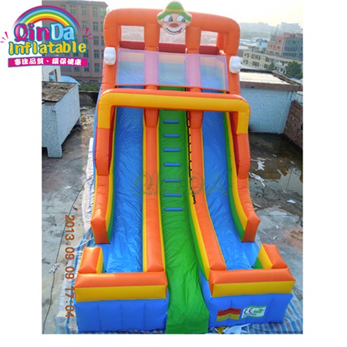 Funny backyard inflatable dry slide game for kids cheap lane inflatable clown slide