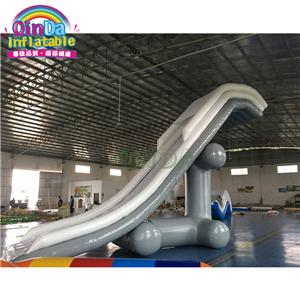 Inflatable floating water slide for boat , giant inflatable yacht slide for sale with frame