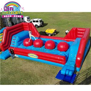 Inflatable wipeout obstacle big balls leap and bounds inflatable wipeout ball
