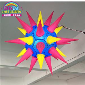 Music Festival Stage Decoration LED Inflatable Star with 32 spikes