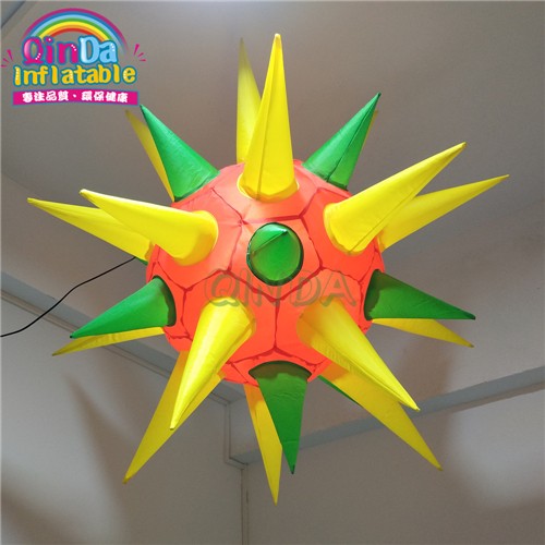 Music Festival Stage Decoration LED Inflatable Star with 32 spikes