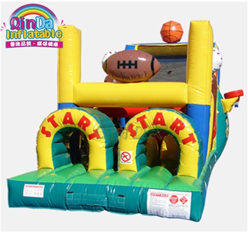 Large City Inflatable Racing Car Sport Game Inflatable Obstacle Course
