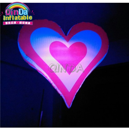 Led inflatable heart, inflatable heart shape for advertising
