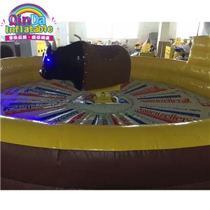 Outdoor Sport Games Mechanical Inflatable Rodeo Bull, Inflatable Bull Riding Machine