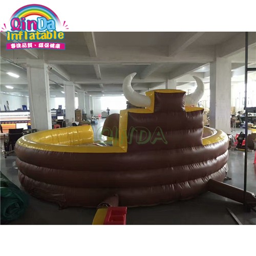 Outdoor Sport Games Mechanical Inflatable Rodeo Bull, Inflatable Bull Riding Machine