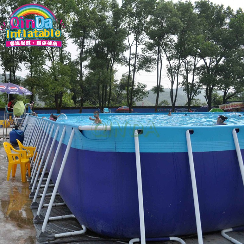 large above ground steel wall rectangular metal frame swimming pool for sale