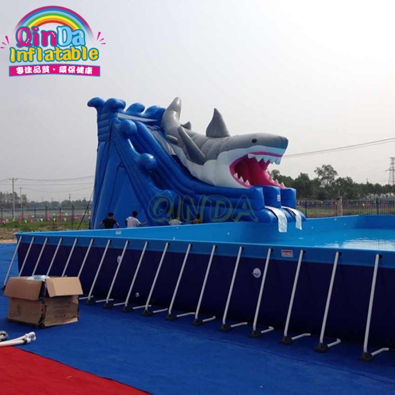 large above ground steel wall rectangular metal frame swimming pool for sale
