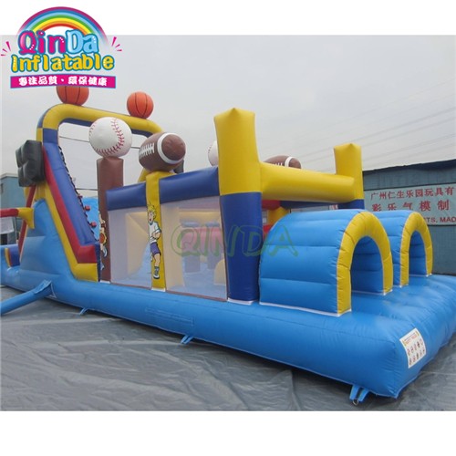 commercial Outdoor rainbow Inflatable Obstacle Course for sale