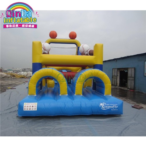 commercial Outdoor rainbow Inflatable Obstacle Course for sale
