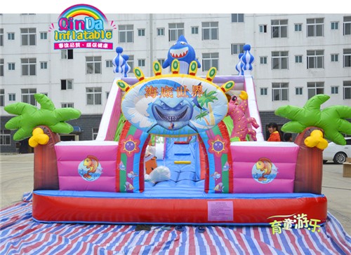 Custom-made big inflatable fun city, inflatable amusement park, bouncy castle with slide for kids