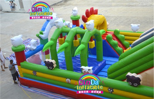Outdoor customized size inflatable fun city inflatable playground bouncer slide Kids Inflatable amusement park