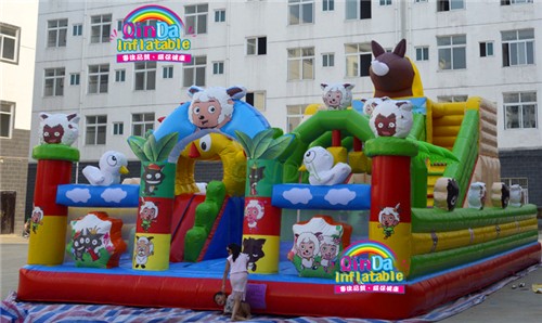 Outdoor customized size inflatable fun city inflatable playground bouncer slide Kids Inflatable amusement park