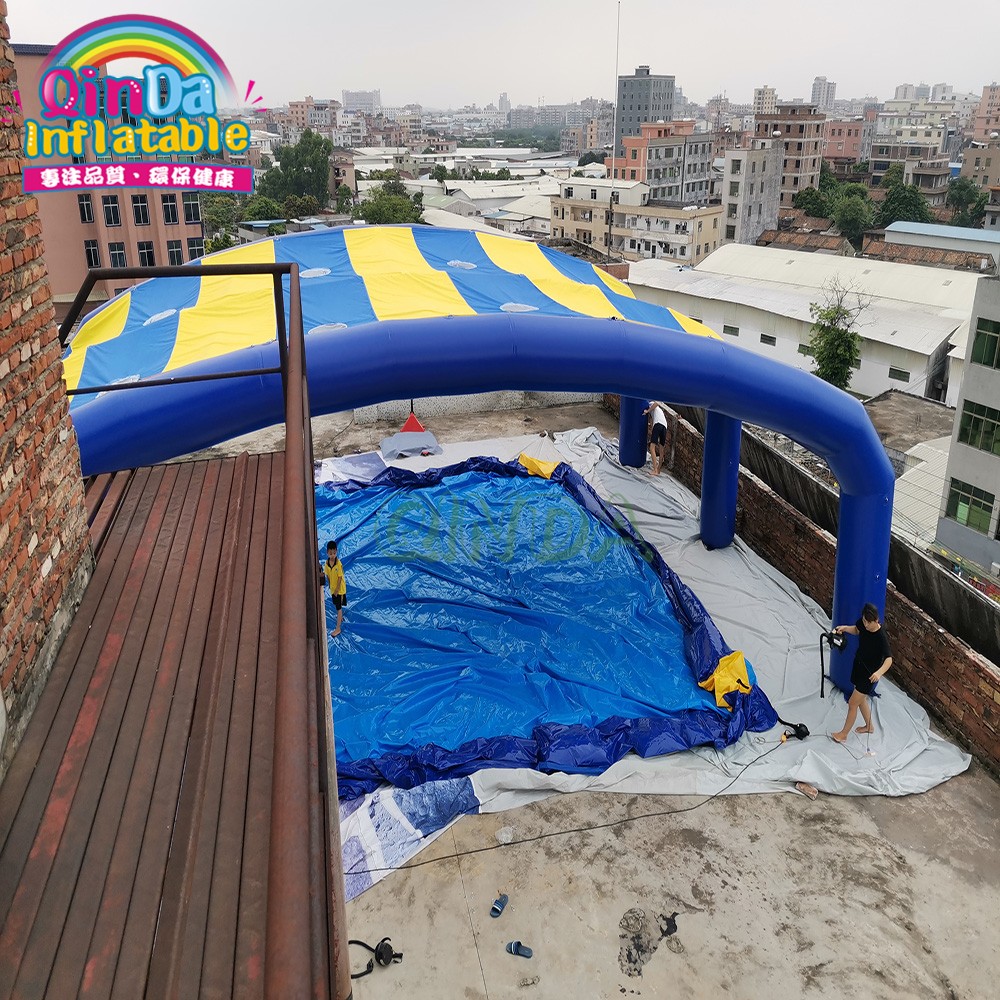 Outdoor water park 10x10m PVC inflatable pool Inflatable Swimming Pool With Tent Roof