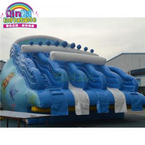 Summer water park steel pool use inflatable pool slide with climbing wall