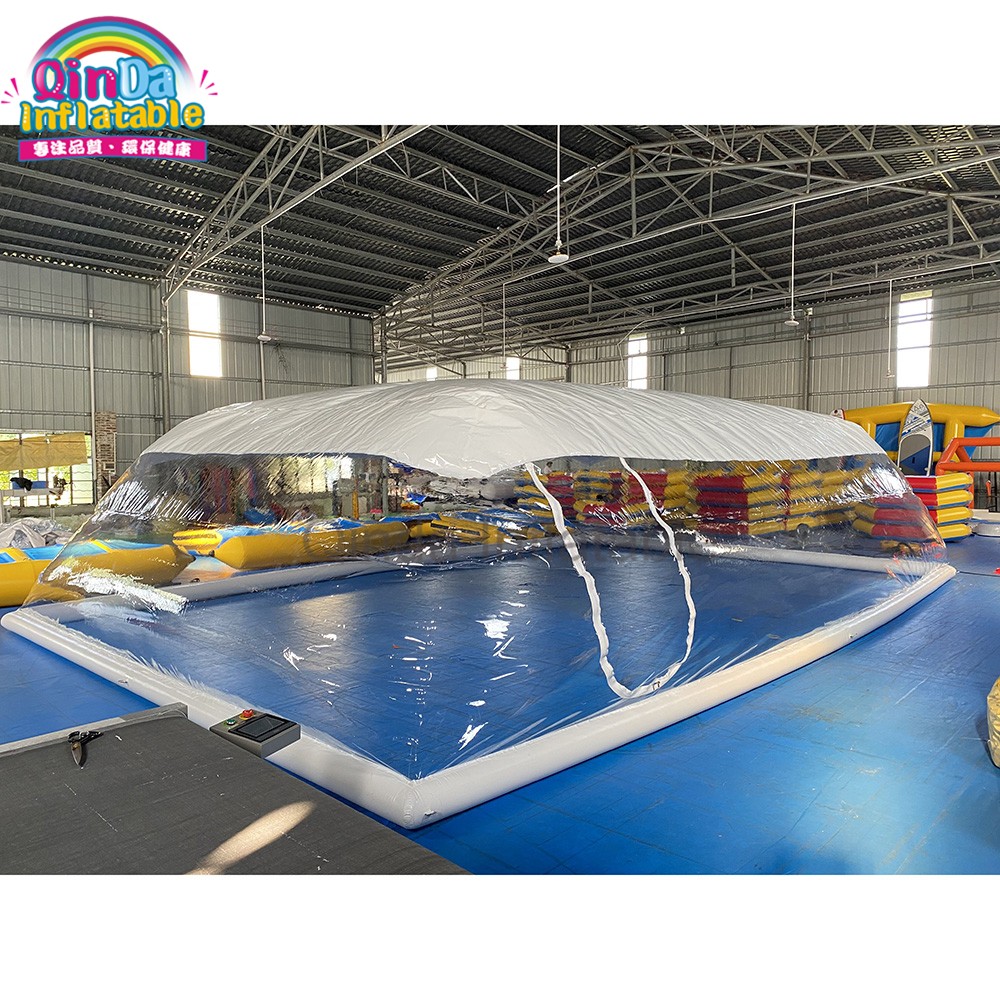 Outdoor customized transparent inflatable pool dome with covered ceiling cover