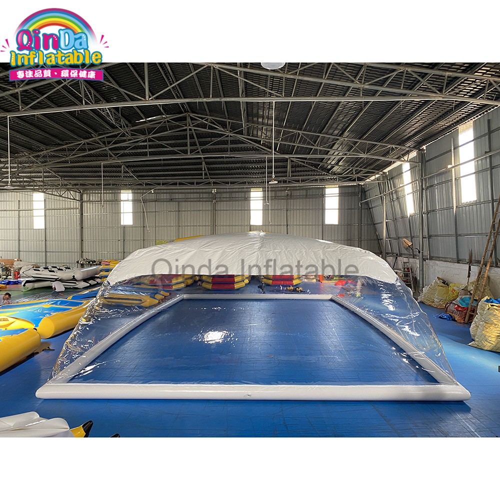 Outdoor customized transparent inflatable pool dome with covered ceiling cover